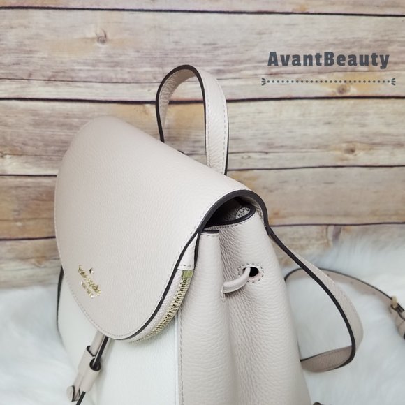 Kate Spade Medium Flap Backpack Warm Beige White main image 16